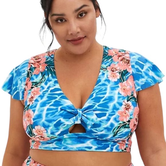 torrid Other - TORRID SWIM Wireless Blue Water Floral Bikini Top Size 2X 18/20 NEW No Tags